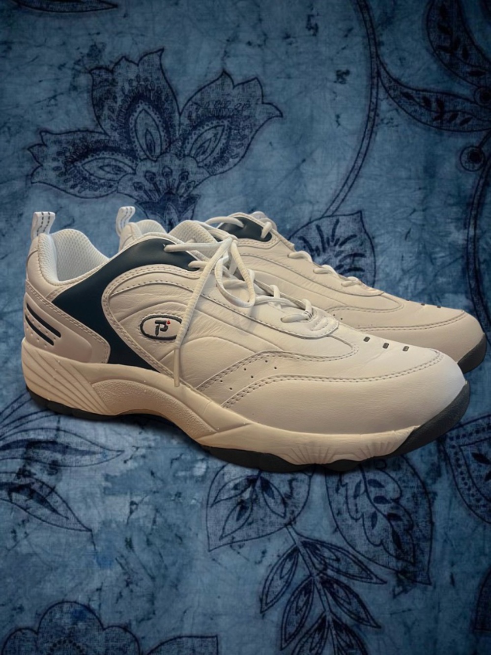 Propet Lifewalker Flex NavyBlue/White Mens Sneakers